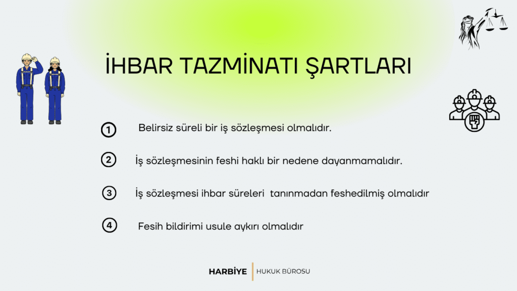 İHBAR TAZMİNATI ŞARTLARI
