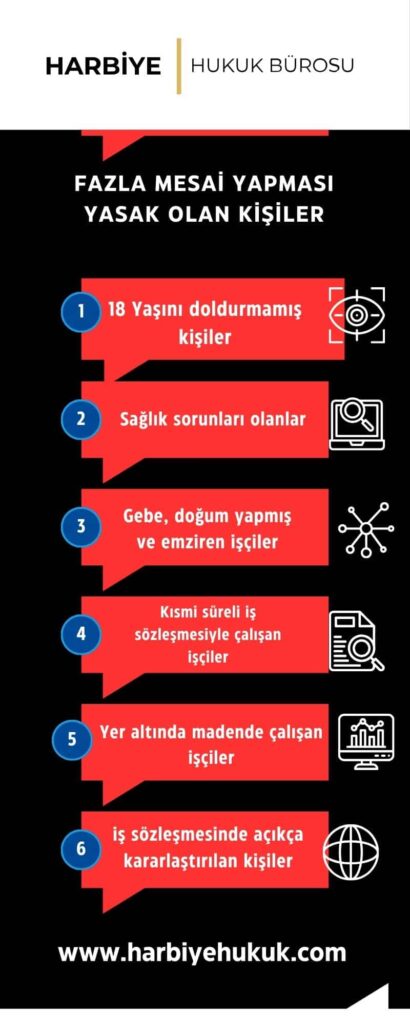 fazla mesai yapması yasak olan kişiler