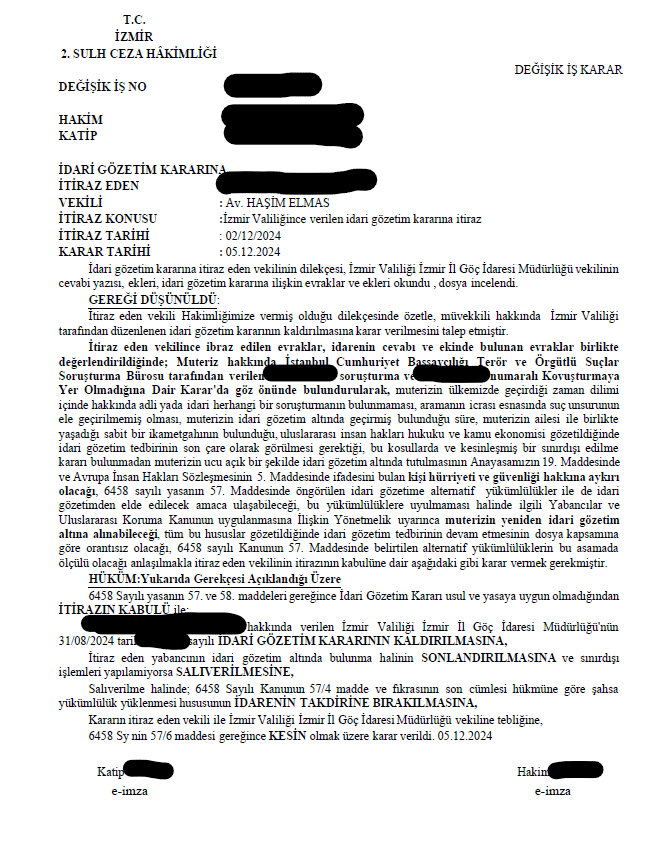 İDARİ GÖZETİM KARARINA İTİRAZ
