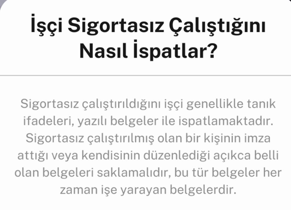 SİGORTASIZ ÇALIŞMA NASIL İSPATLANIR